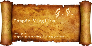 Gáspár Virgília névjegykártya